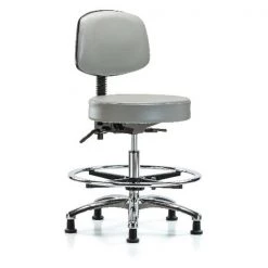 Blue Ridge Ergonomics Ben Stool, Med, Vin, Bk Chrome, CF, Gld, Dov