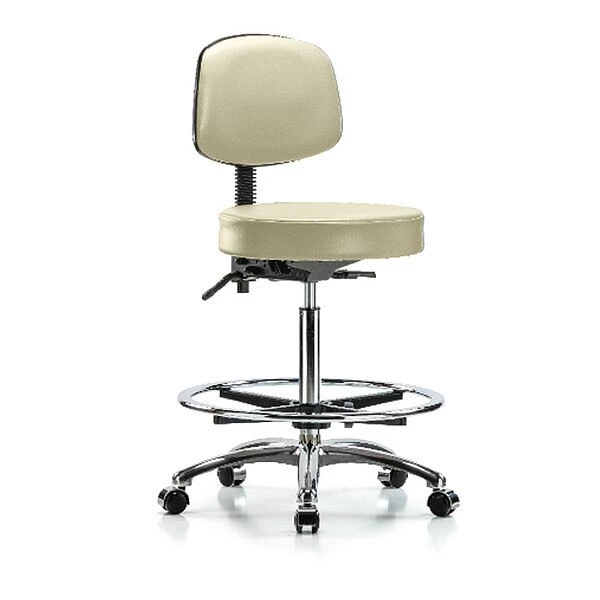 Blue Ridge Ergonomics Ben Stool, Hi, Vinyl, Bk, CF, Cast, Wht 3 Blue Ridge Ergonomics Ben Stool, Hi, Vinyl, Bk, CF, Cast, Wht
