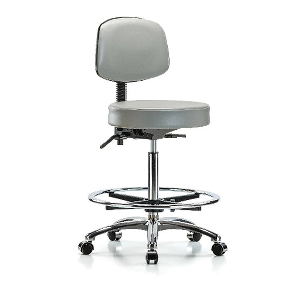 Blue Ridge Ergonomics Bench Stool, Hi, Vin, Bk, Chrm, CF, Cast, Dov 3 Blue Ridge Ergonomics Bench Stool, Hi, Vin, Bk, Chrm, CF, Cast, Dov