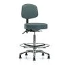 Blue Ridge Ergonomics Ben Stool, Hi, Vin, Bk, Chrome, CF, Glides, Blu