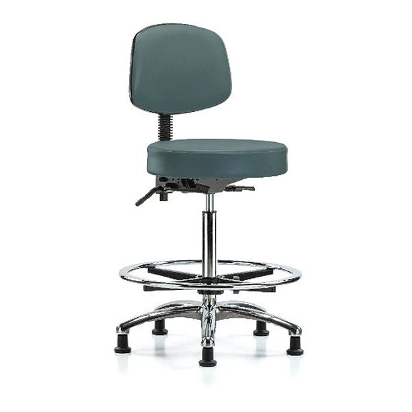 Blue Ridge Ergonomics Ben Stool, Hi, Vin, Bk, Chrome, CF, Glides, Blu 3 Blue Ridge Ergonomics Ben Stool, Hi, Vin, Bk, Chrome, CF, Glides, Blu