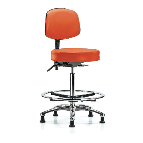 Blue Ridge Ergonomics Ben Stool, Hi, Vin, Bk, Chrome, CF, Gld, Orange 3 Blue Ridge Ergonomics Ben Stool, Hi, Vin, Bk, Chrome, CF, Gld, Orange