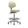 Blue Ridge Ergonomics Ben Stool, Hi, Vin, Bk, Chrome, CF, Glides, Wht