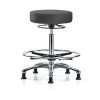 Blue Ridge Ergonomics Bench Stool, Hi, Chrm, Vinyl, CF, Glid, Gry