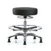 Blue Ridge Ergonomics Bench Stool, Med, Vin, Chrm, CF, Glides, BLK