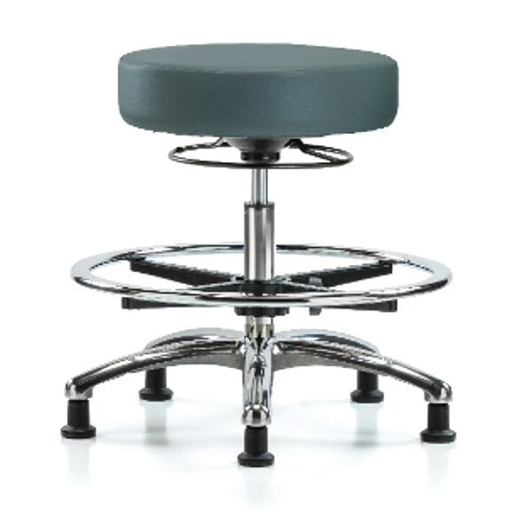 Blue Ridge Ergonomics Bench Stool, Med, Vin, Chrm, CF, Glides, Blu 3 Blue Ridge Ergonomics Bench Stool, Med, Vin, Chrm, CF, Glides, Blu