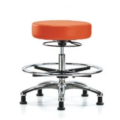 Blue Ridge Ergonomics Bench Stool, Med, Vin, Chrm, CF, Glid, Orange