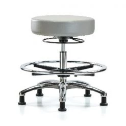 Blue Ridge Ergonomics Bench Stool, Med, Vin, Chrm, CF, Glides, Dov
