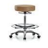 Blue Ridge Ergonomics Bench Stool, Hi, Chrm, Vin, CF, Castrs, Taupe