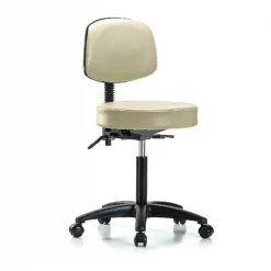 Blue Ridge Ergonomics Bench Stool, Med, Vin, Bk, Tilt, Cast, Wht