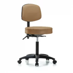 Blue Ridge Ergonomics Bench Stool, Med, Vin, Bk, Tilt, Cast, Taupe