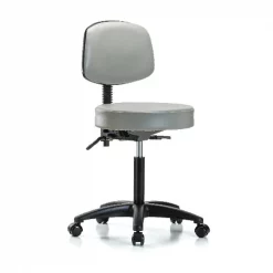 Blue Ridge Ergonomics Bench Stool, Med, Vin, Bk, Tilt, Cast, Dov