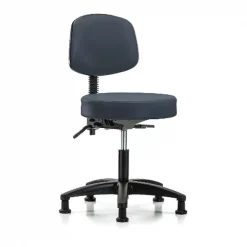Blue Ridge Ergonomics Desk Stool, Vinyl, Bk, Tilt, Glides, Nav