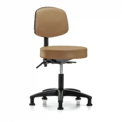 Blue Ridge Ergonomics Desk Stool, Vinyl, Bk, Tilt, Glides, Taupe