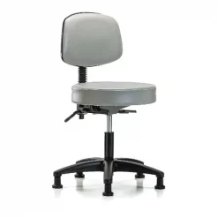 Blue Ridge Ergonomics Desk Stool, Vinyl, Bk, Tilt, Glides, Dov