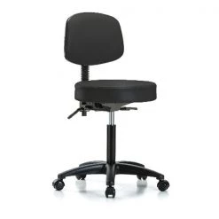 Blue Ridge Ergonomics Bench Stool, Med, Vin, Bk, Tilt, Cast, BLK