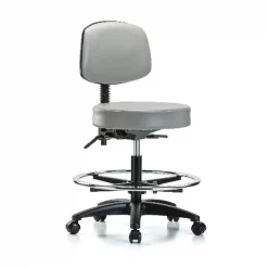 Blue Ridge Ergonomics BenchStool, Med, Vin, Bk, Tilt, CF, Cast, Dov