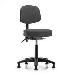 Blue Ridge Ergonomics Bench Stool, Med, Vin, Bk, Tilt, Glides, Gry