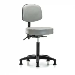 Blue Ridge Ergonomics Bench Stool, Med, Vinyl, Bk, Glides, Dov