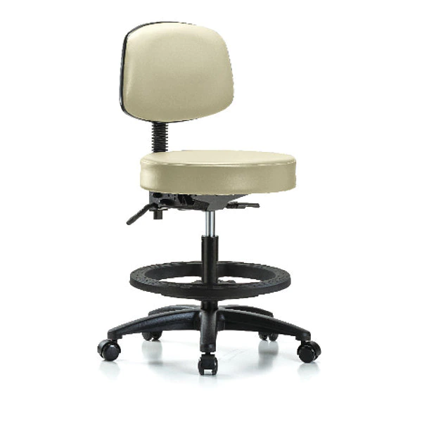 Blue Ridge Ergonomics Bench Stool, Med, Vin, Bk, BF, Casters, Wht 3 Blue Ridge Ergonomics Bench Stool, Med, Vin, Bk, BF, Casters, Wht