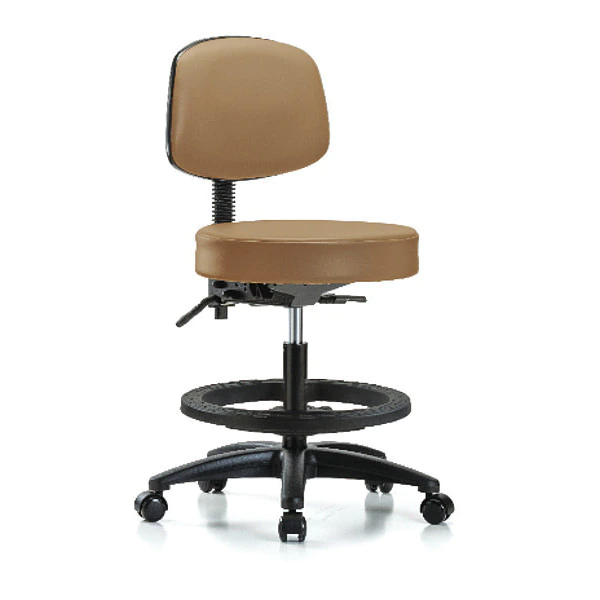 Blue Ridge Ergonomics Bench Stool, Med, Vin, Bk, BF, Cast, Taupe, Seat Height Range: 21" to 28-1/2" 3 Blue Ridge Ergonomics Bench Stool, Med, Vin, Bk, BF, Cast, Taupe, Seat Height Range: 21" to 28-1/2"