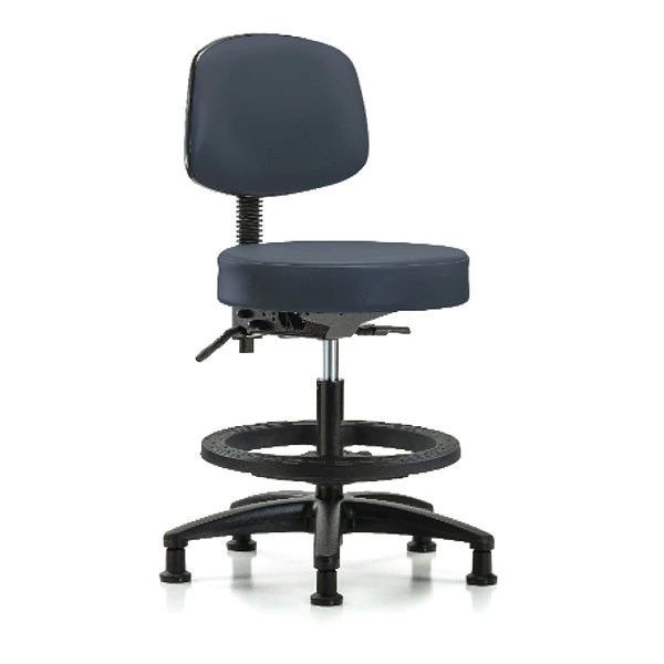 Blue Ridge Ergonomics Bench Stool, Med, Vin, Bk, BF, Glides, Nav 3 Blue Ridge Ergonomics Bench Stool, Med, Vin, Bk, BF, Glides, Nav