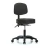 Blue Ridge Ergonomics Desk Stool, Vinyl, Bk, Tilt Casters, BLK