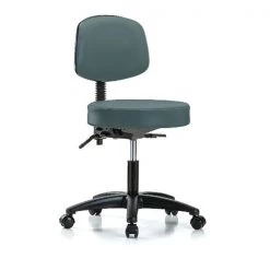 Blue Ridge Ergonomics Desk Stool, Vinyl, Bk, Casters, Blu