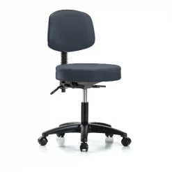 Blue Ridge Ergonomics Desk Stool, Vinyl, Bk, Tilt Casters, Nav