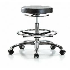 Blue Ridge Ergonomics Poly Med Ben Stool, Chrm, CF, Casters, CL10