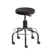 Bevco Black Fabric Backless Stool, 20-25" Seat Height