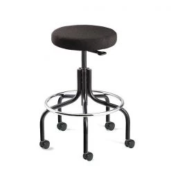 Bevco Black Fabric Backless Stool, 20-25" Seat Height