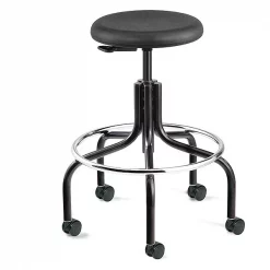 Bevco Black Polyurethane Backless Stool, 19-24" Seat Height