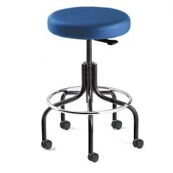 Bevco Blue Vinyl Backless Stool, 25-30" Seat Height