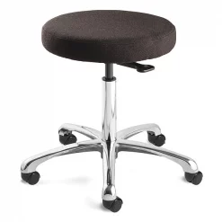 Bevco Black Fabric Backless Stool, 20-27" Seat Height