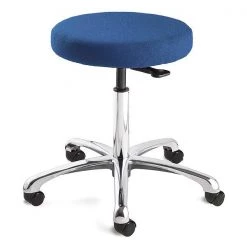 Bevco Blue Fabric Backless Stool, 22-32" Seat Height