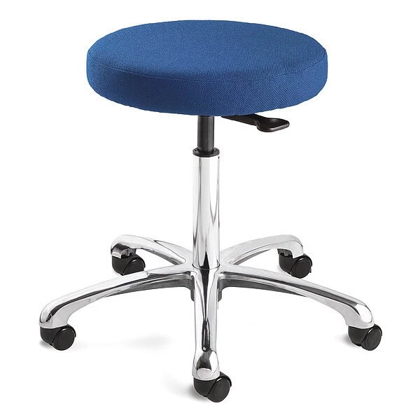 Bevco Blue Fabric Backless Stool, 22-32" Seat Height 3 Bevco Blue Fabric Backless Stool, 22-32" Seat Height