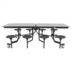 Nps Rectangle Lunch Table, 59" W, 97" L, 29" H, MDF Top, Grey