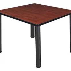 Regency Square Cafe Table, 42" W, 42" L, 29" H, Laminated Melamine Top, Cherry