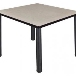 Regency Square Cafe Table, 42" W, 42" L, 29" H, Laminated Melamine Top, Maple