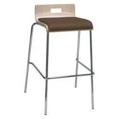 Kfi Low Back Barstool, Natural/Fudge