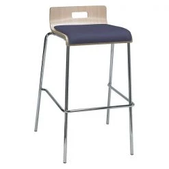 Kfi Low Back Barstool, Natural/Grape