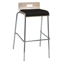 Kfi Low Back Barstool, Natural/Tuxedo