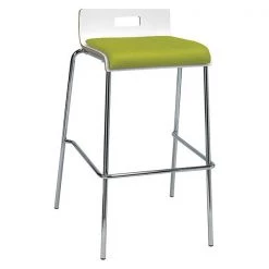 Kfi Low Back Barstool, White/Avocado