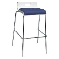 Kfi Low Back Barstool, White/Crocus