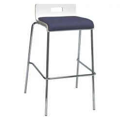 Kfi Low Back Barstool, White/Grape
