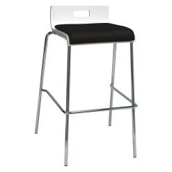 Kfi Low Back Barstool, White/Tuxedo