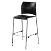 National Public Seating Cafe Bar Stool, Vinyl Seat, Black