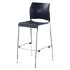 National Public Seating Cafe Bar Stool, Plastic Seat, Black
