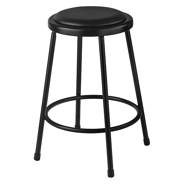 National Public Seating Stool, Steel, Vinyl, Black, 24" 3 National Public Seating Stool, Steel, Vinyl, Black, 24"